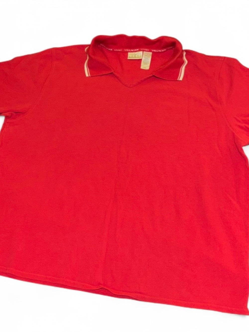 Vintage Villager Sport Liz Claiborne Red Polo V-Neck